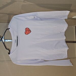 Old Navy Long-Sleeve Graphic (heart basketball) T-Shirt Girls XXL 18 New